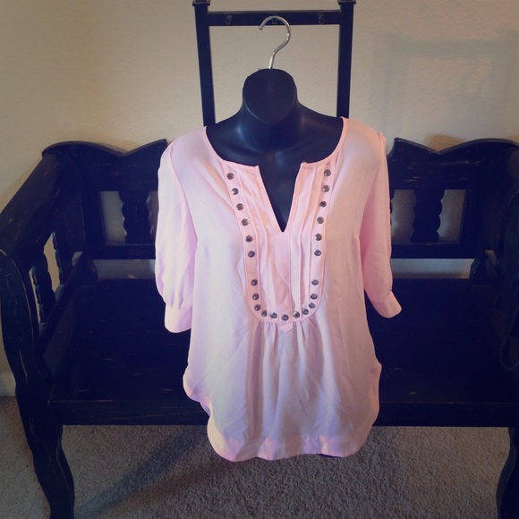 Rose pink scoop neck blouse