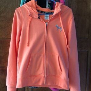Orange Hooded Victoria Secret Sweatshirt