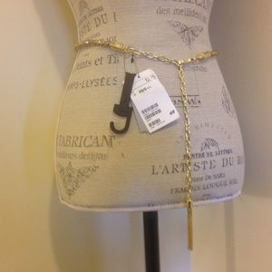 Gold chain tassel belt