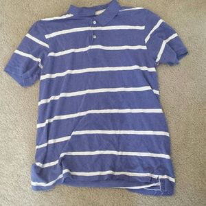 Blue and white polo shirt