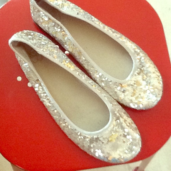 Silvery/Gold sequins flats