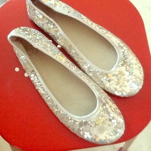 Silvery/Gold sequins flats