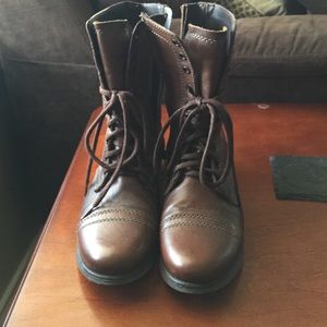 Brown Steve Madden Combat Boots