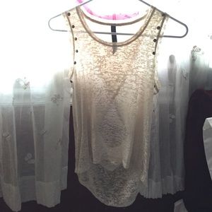 Cream see through tank top.