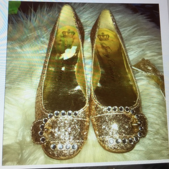 Juicy couture gold sparkly shoes 5 girls