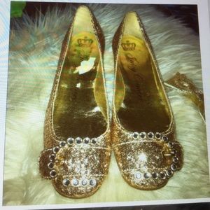 Juicy couture gold sparkly shoes 5 girls