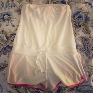 Pink/white romper from Express