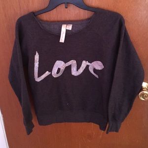 Fuzzy long sleeve crop top
