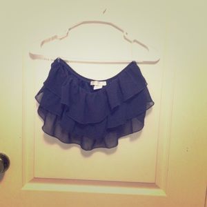 Blue ruffled crop top