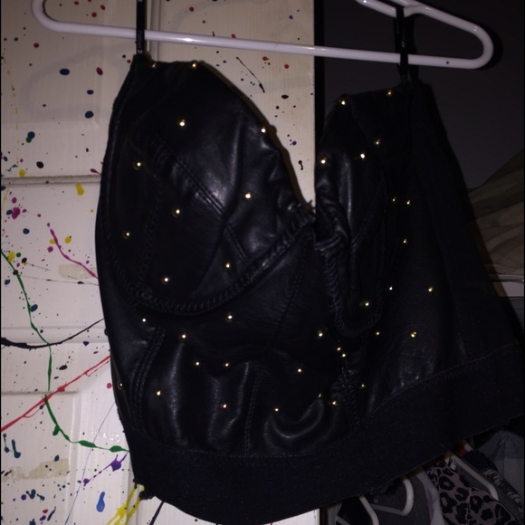 Faux leather studded bustier - Picture 1 of 1