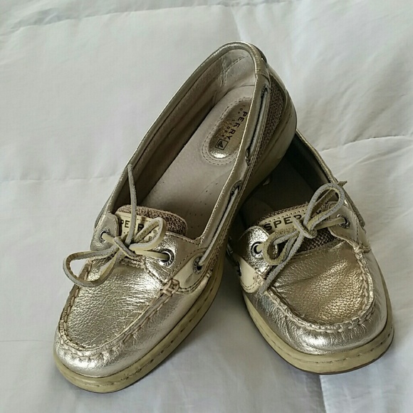 Sperry top-sider, gold loafers