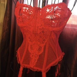 Vintage Red  Beautiful Lace VS Corset