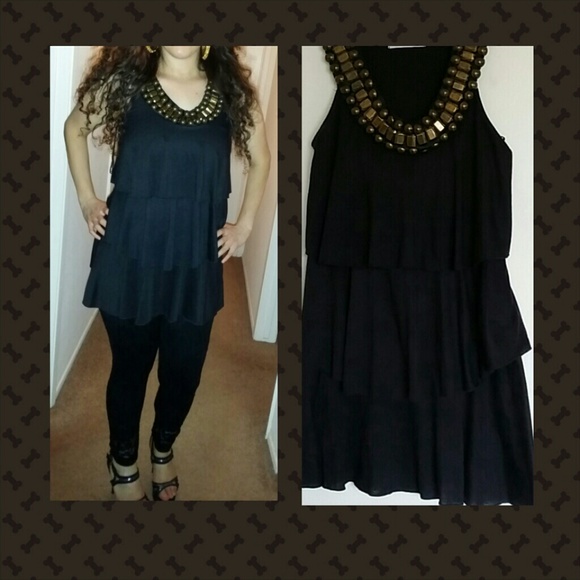 Charlotte Russe Dresses & Skirts - SOLD Chocolate brown dress with bolts around