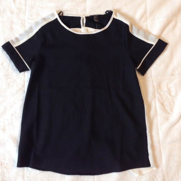 Black and White Woven Top