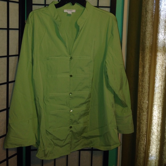 Green Button Up