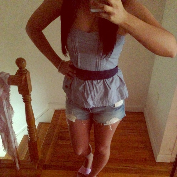 Abercrombie Stripped Strapless with bow NWOT