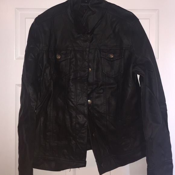 Black and Brown leather Coat