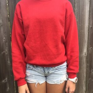 Red sweatshirt!