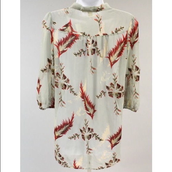 TRINITY Blue Multicolored Floral Print Button Down - Picture 2 of 4