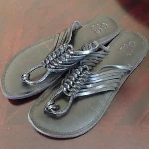 2 pairs- BC Footwear- Black/Gold sandals. NWOT.