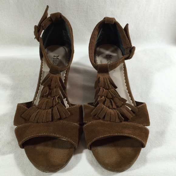 Mudd fringe heel - brown