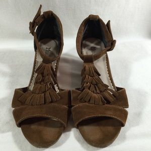 Mudd fringe heel - brown