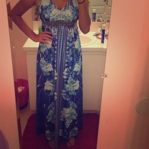 Blue floral dress