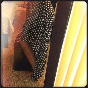 High-low polka dots skirt