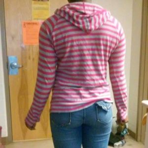 pink and grey sweatshirt worn once