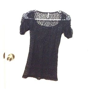 Black see-through leopard shirt