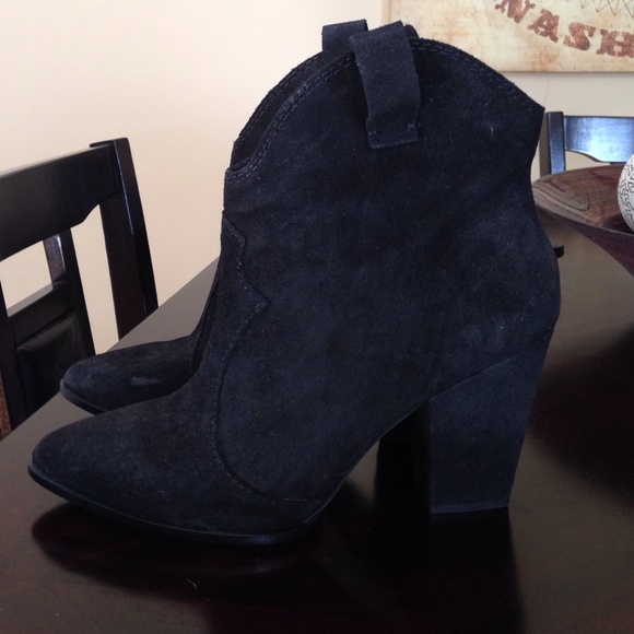 Zara Black Suede Booties.