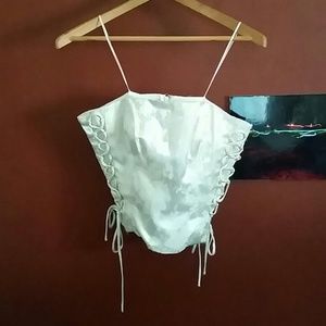Cream and metallic floral corset