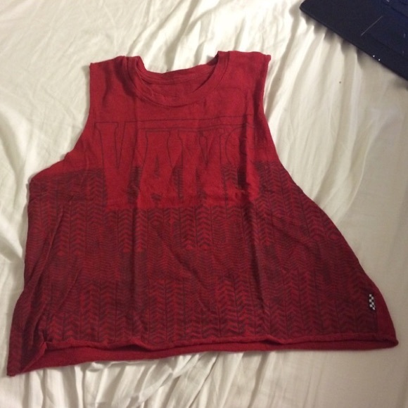 Red Vans Muscle Tee