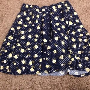Button up floral skirt