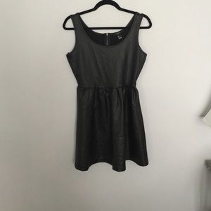 Size Large - Short Pleather Black Dress