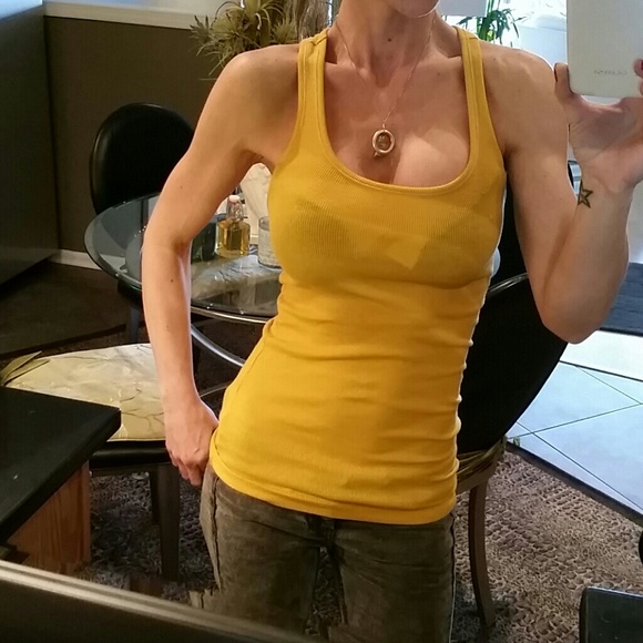 NWOT yellow racer back tank & cross necklace! - Picture 2 of 4