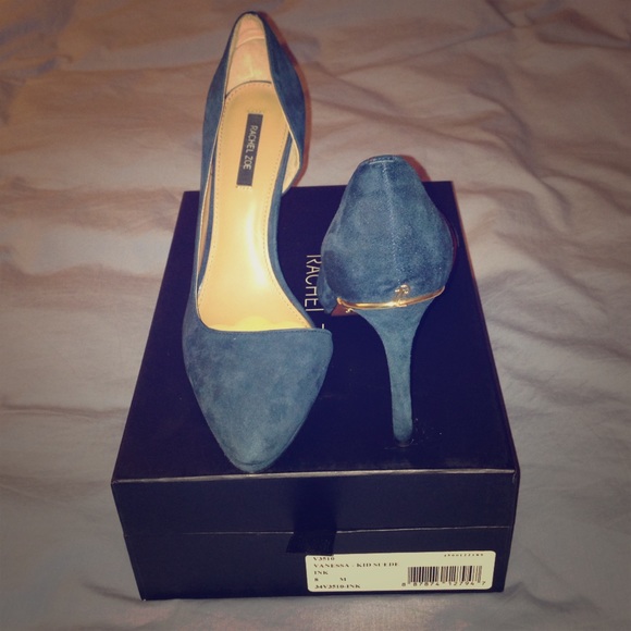 Rachel Zoe Vanessa Ink D'Orsay Suede Pump 8