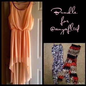 High Low dress & 2 animal print rompers
