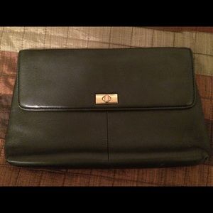 JCrew genuine leather black clutch