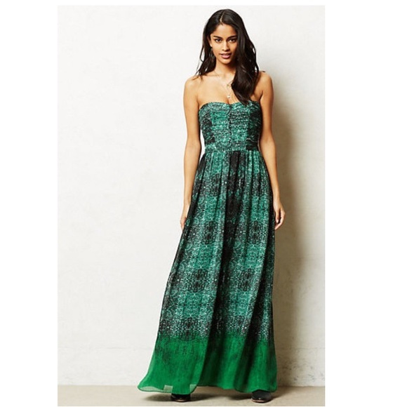 green snake print maxi dress