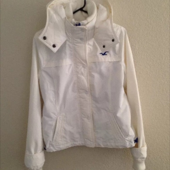 Hollister white windbreaker