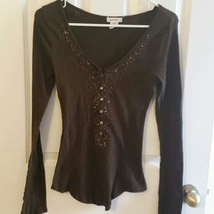 Long sleeve brown top