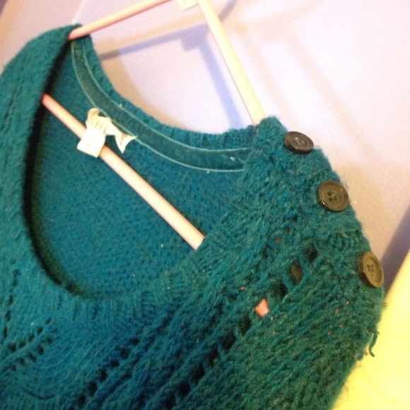 Decree XL teal sweater - Picture 3 of 3