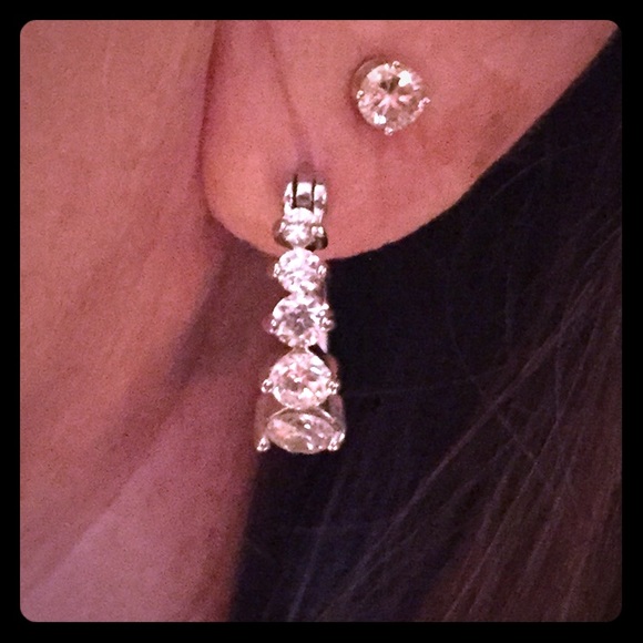 Sterling and CZ earrings