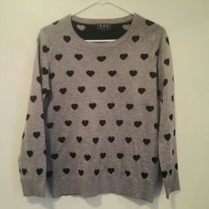Grey Heart-Shapes Sweater