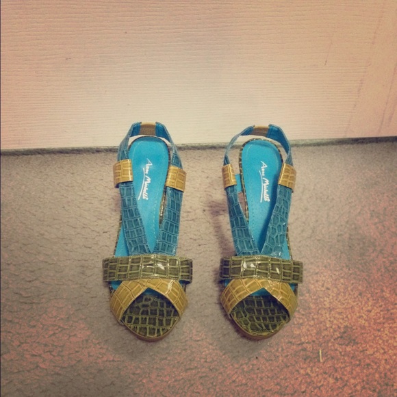 Blue and green heels