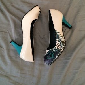 Peacock feather heels