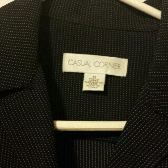 πBlack office shirt with white polka dotsπSOLD - Picture 3 of 3