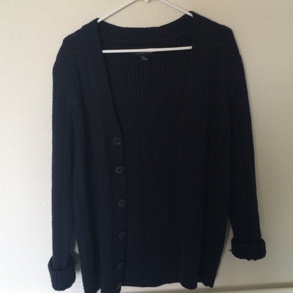 NAVY BLUE KNIT CARDIGAN - Picture 1 of 2