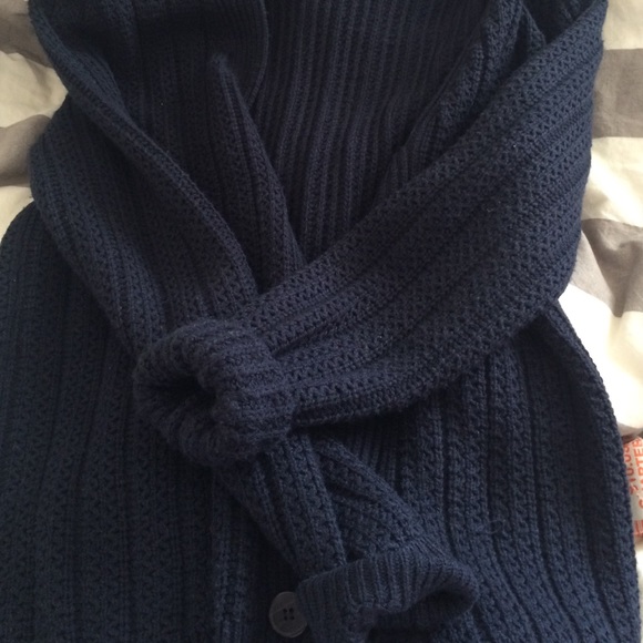 NAVY BLUE KNIT CARDIGAN - Picture 2 of 2